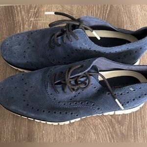 Cole Haan Grand.OS ZeroGrand Oxford Blue Dress Shoes Mens Size 8.5